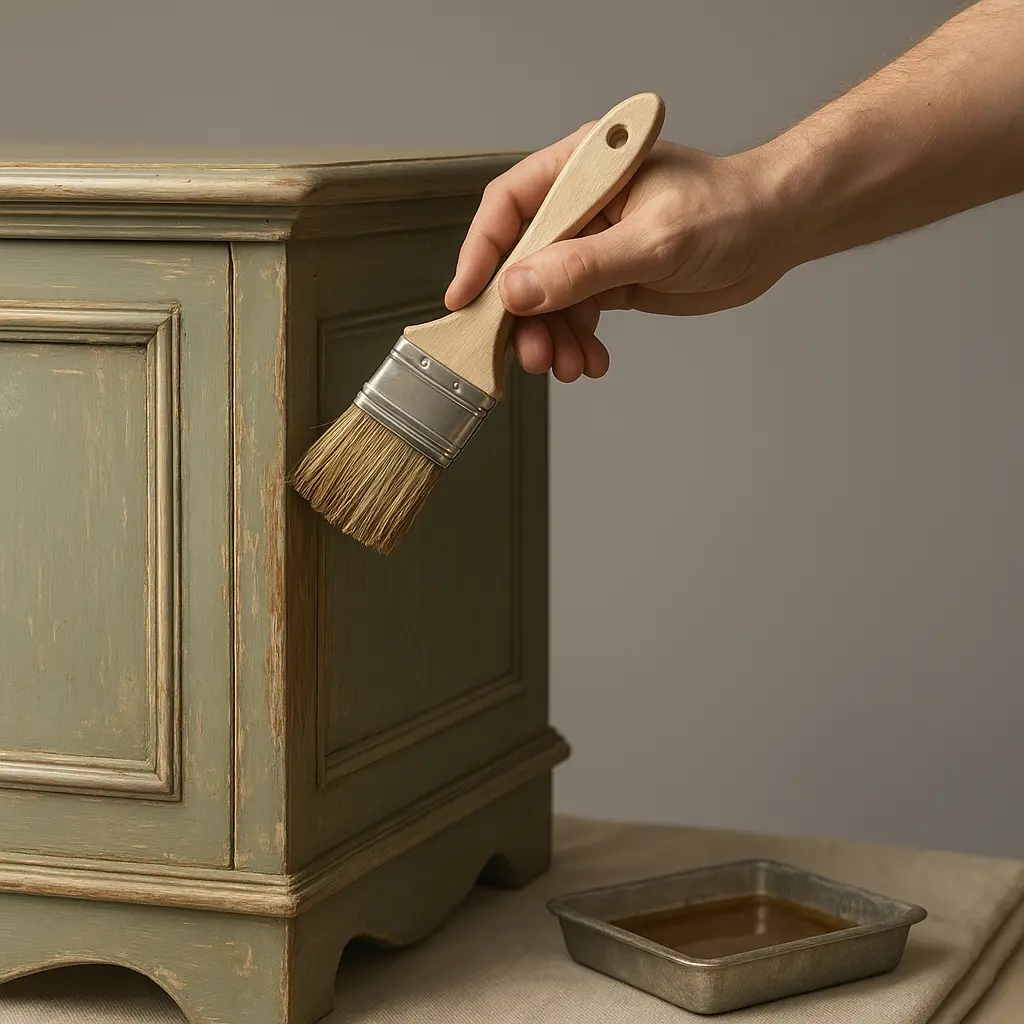 Vintage-Schrank mit neuem Farbfinish